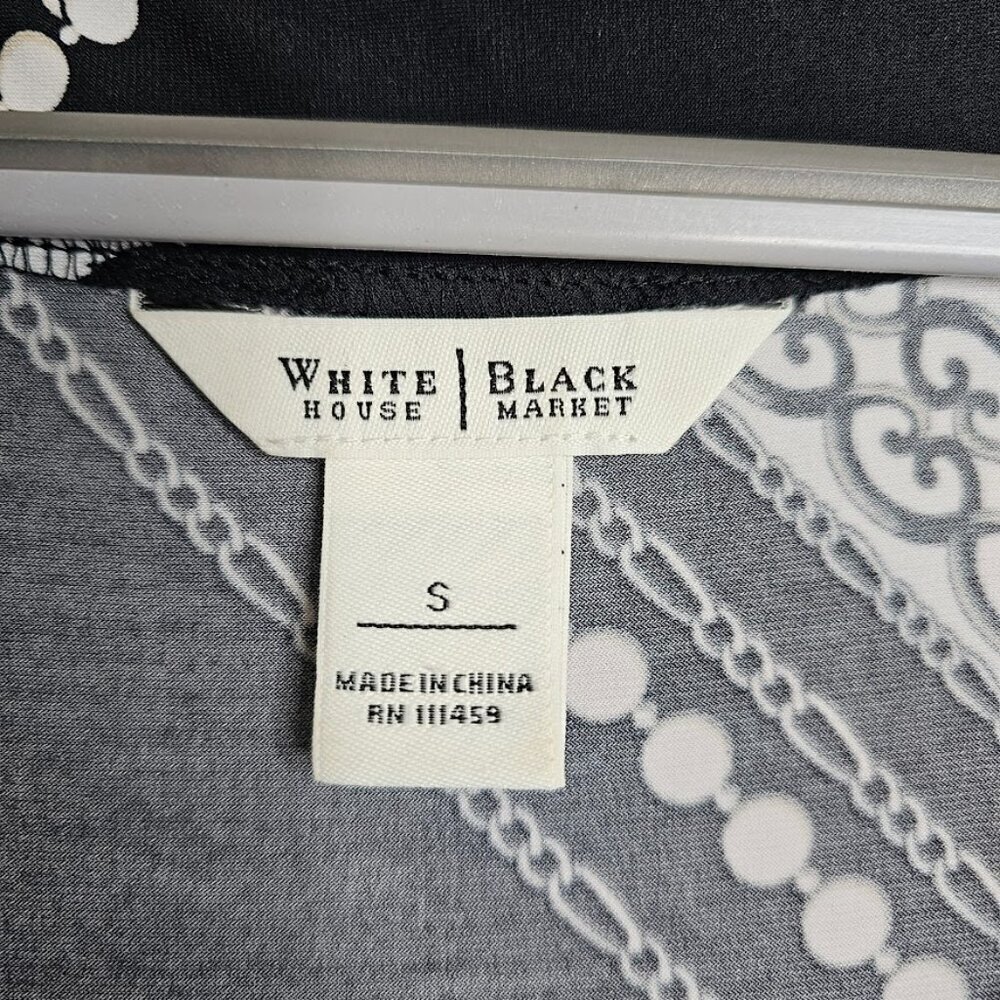 WHITE HOUSE BLACK MARKET 3/4 Sleeve Dress size S BLACK & WHITE FLORAL CLEARANCE! - Picture 4 of 7